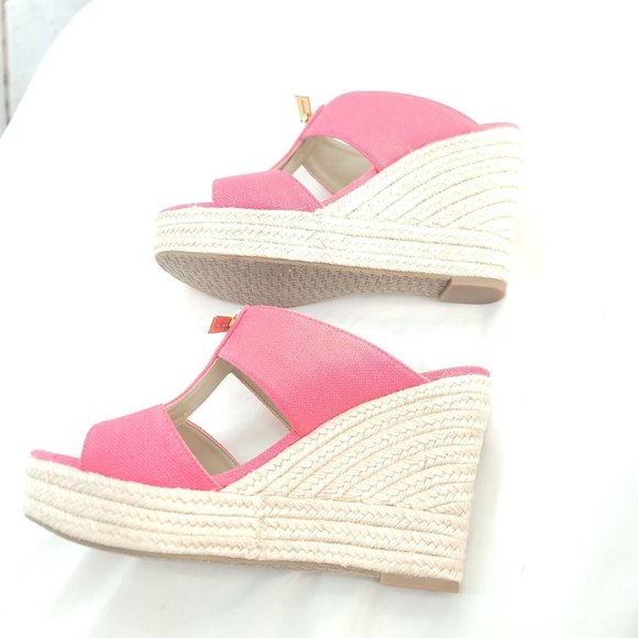 Michael Kors Womens Bradley 40S3BYMS1D Geranium Wedge Espadrille Sandal Sz 7.5M - Picture 5 of 10